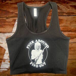 Dolly FAFO Black Crop Tank Top